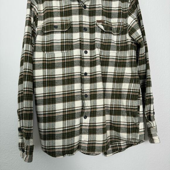 Orvis Men'sGreen Plaid Flannel Shirt Button Down Longsleeve Shacket Size Medium - Picture 3 of 10